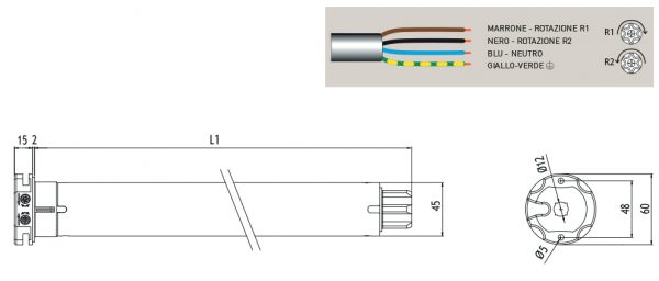 Motore per avvolgibili Cherubini Micro 45