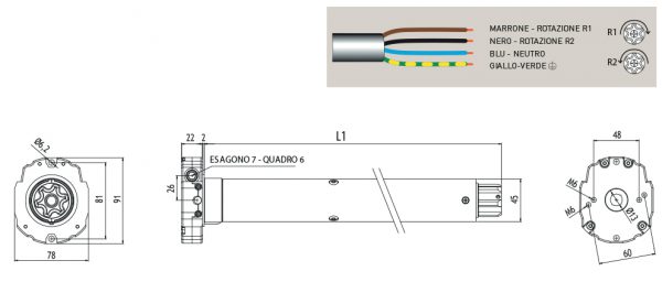 Motore per avvolgibili Cherubini Ocean 45