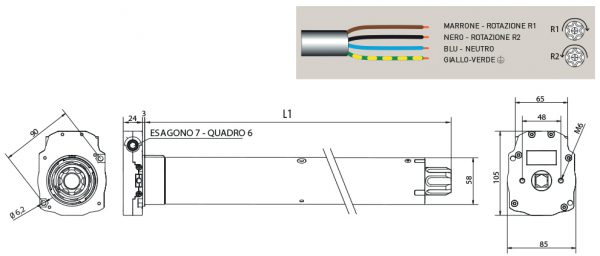 Motore per avvolgibili Cherubini Ocean 58